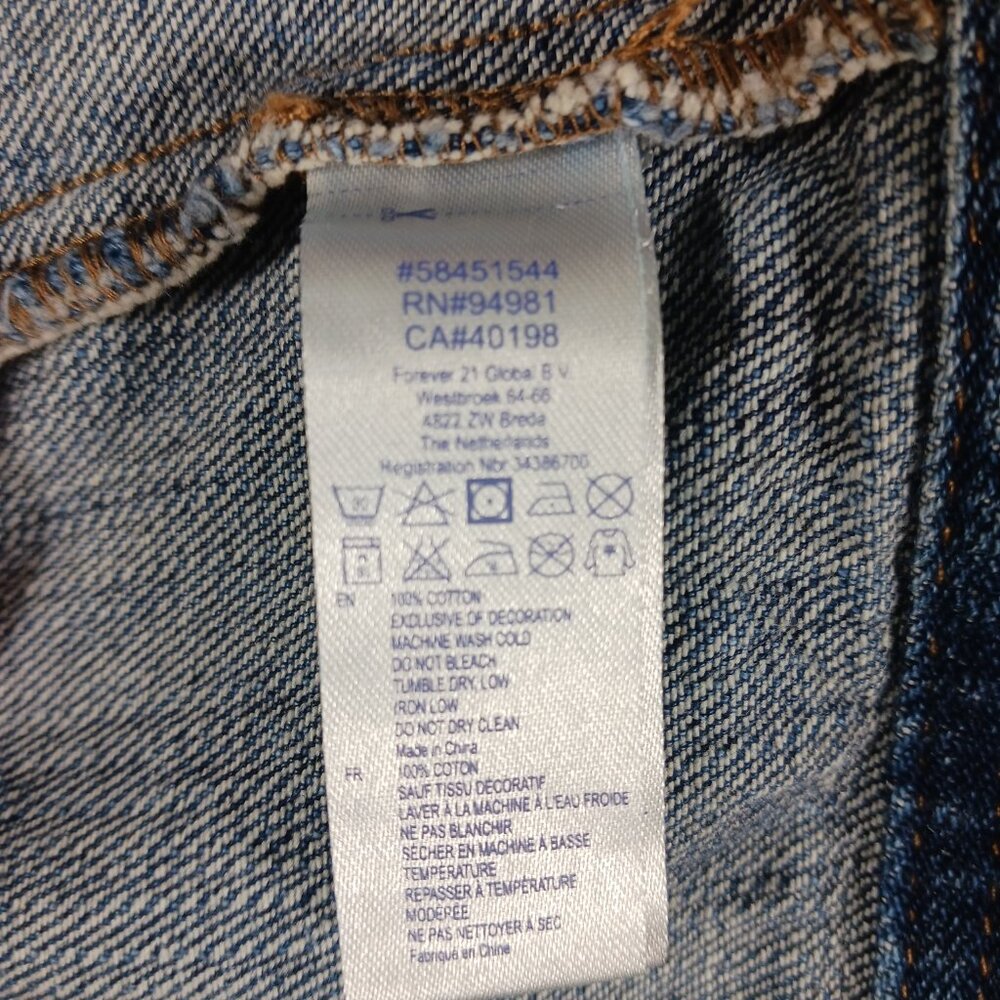 Denim Vest by Forever 21 Distressed Style Size Medium, Coastal Cowgirl, Western - Picture 16 of 16